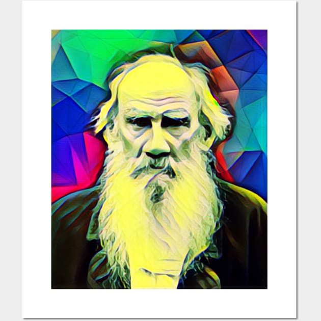 Leo Tolstoy Colourful Portrait | Leo Tolstoy Artwork 7 Wall Art by JustLit